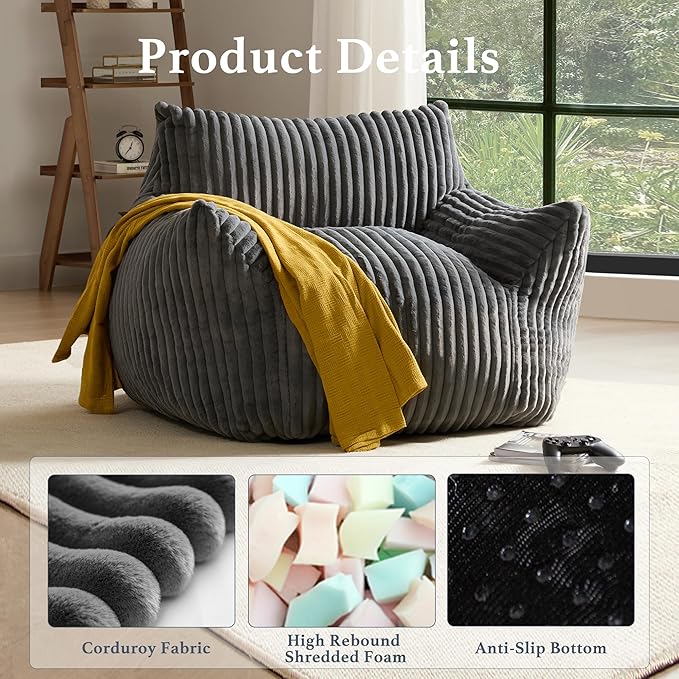 Giant Plush Bean Bag Chair for Adults