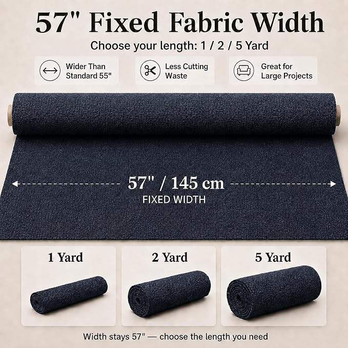 Mini Chenille Linen Blend Upholstery Fabric by the Yard, 57 Inch Wide Soft