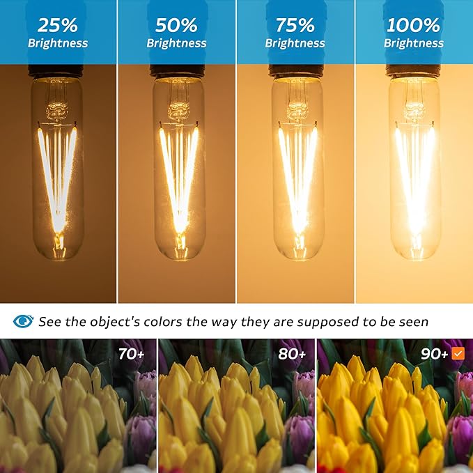 Dimmable E26 T30 T10 LED Bulb Long Tube Light Bulb 4W, Type T Tubular Light
