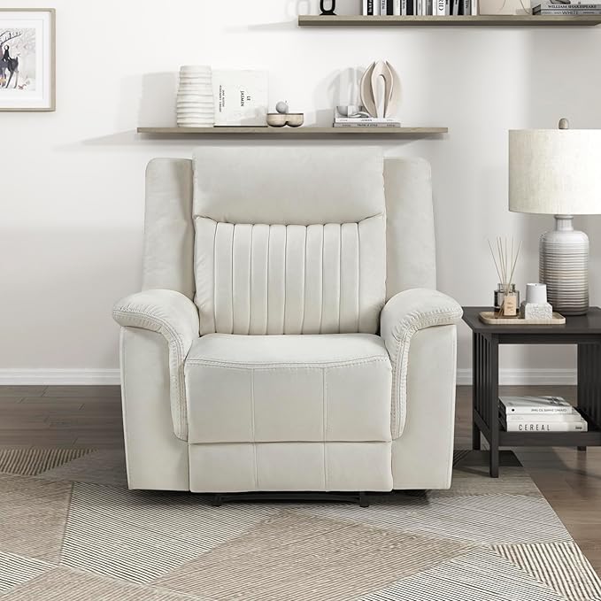 Lexicon Manual Recliner Chair, Polished Microfiber Reclining Sofa Chair