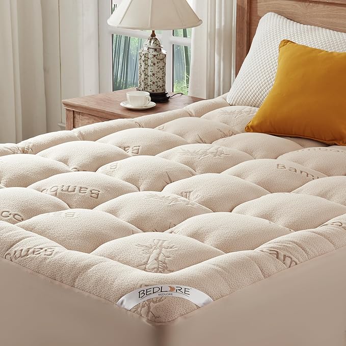 BEDLORE California King Mattress Topper Viscose Derived from Bamboo, Thick