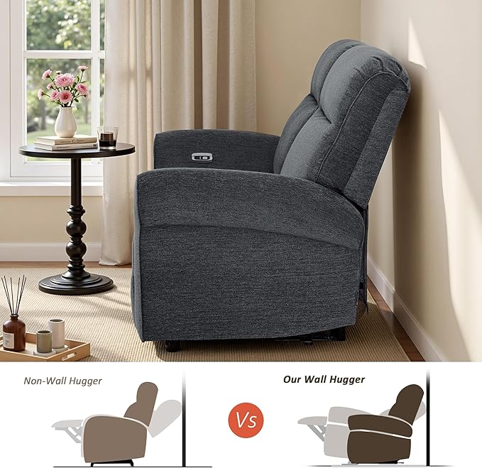MCombo 64.6" Wall Hugger Power Loveseat Recliner Sofa