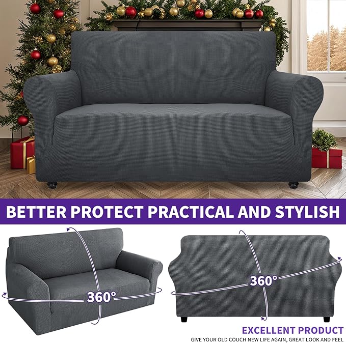 ZNSAYOTX Super Stretch Couch Cover Love Seat Sofa Covers