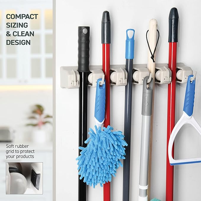 Home It Mop And Broom Holder Wall Mount