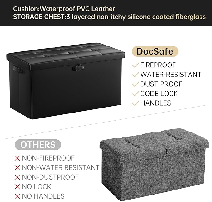 DocSafe Storage Ottoman Bench