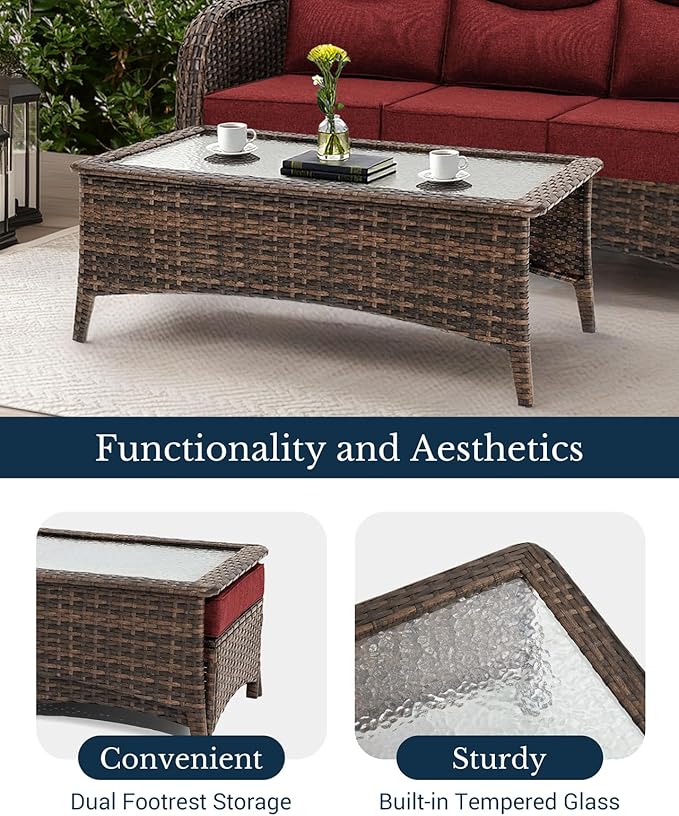HILLGA Luxury High Back Patio Furniture Set