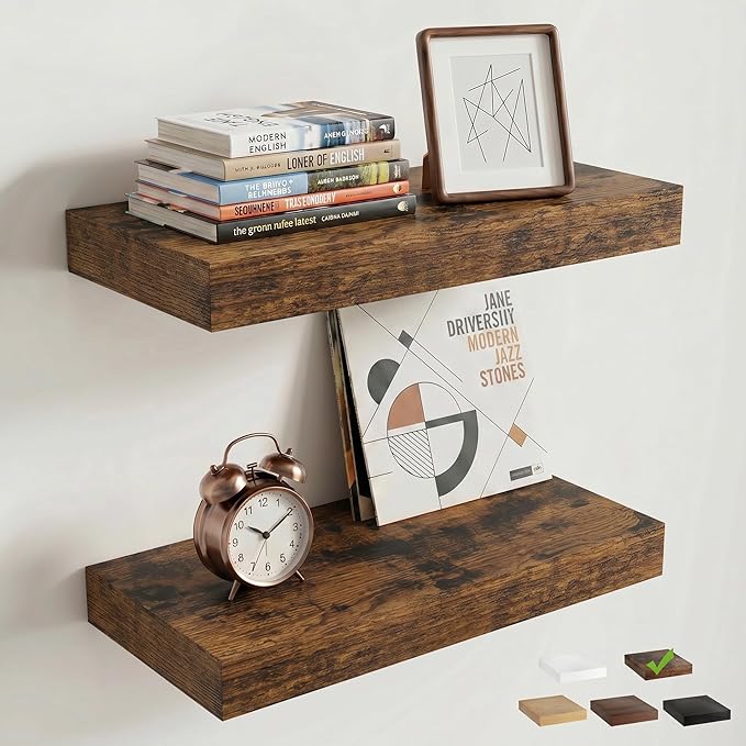 FLYJOE Floating Shelves for Wall, 16 Inch Floating Shelves Set of 2, Kitchen