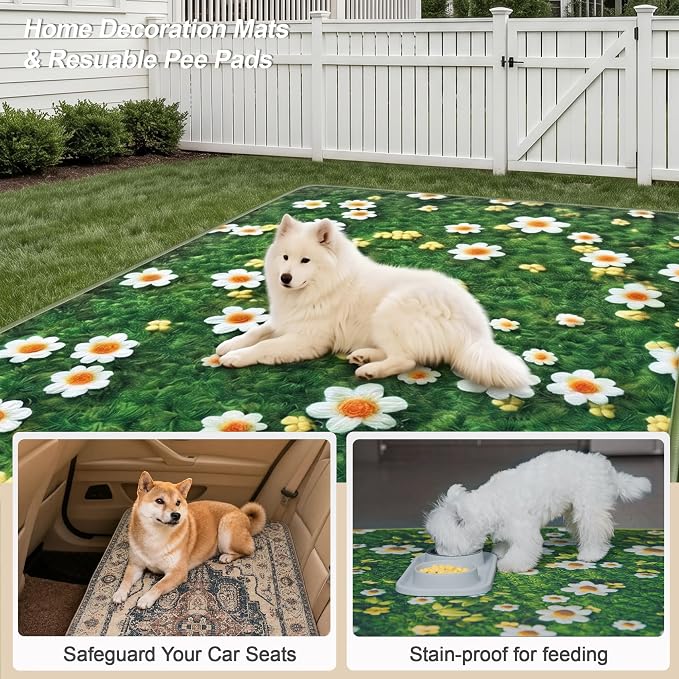 Washable Pee Pads for Dogs, Reusable Puppy Potty Training Pads, Ultra-Absorbent Thick Waterproof Leak-Proof Non-Slip Pads & Mat for Crate, Playpen, Floor, Whelping & Housebreaking , 2 Pack 36"x36"