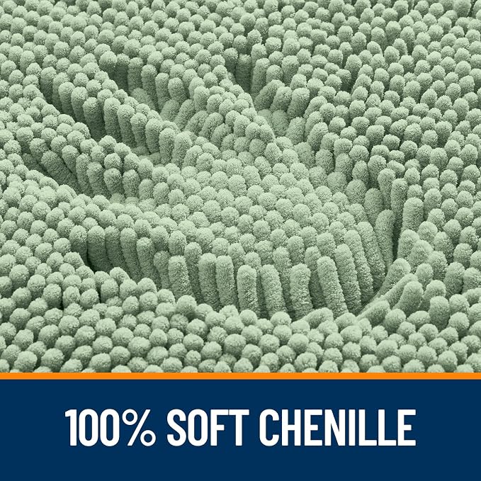 OLANLY Large Bathroom Rugs 70x46, Extra Soft Absorbent Chenille Bath Rugs, Rubber Backing Quick Dry, Machine Washable Bath Mats for Bathroom Floor, Tub and Shower, Home Decor Accessories, Sage Green
