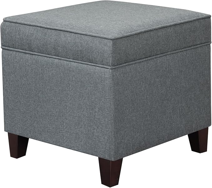 Adeco Chest and Footrest-Square Seat Storage Bench Ottoman