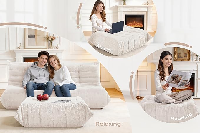 Bean Bag Pouf Ottoman, Foot Stool, Foot Rest