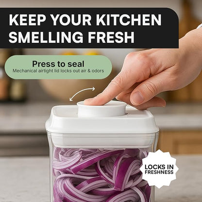Bop Top Airtight Food Storage Containers with Lid 3.5 Cups / 30 oz | Kitchen Canister Sets | Air Tight Pantry Container | Pop Top Dry Food Storage Containers for Snacks, Sugar, Flour, Baking, Pasta