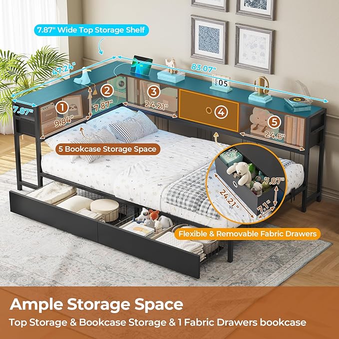 DICTAC Twin Corner Bed Frame