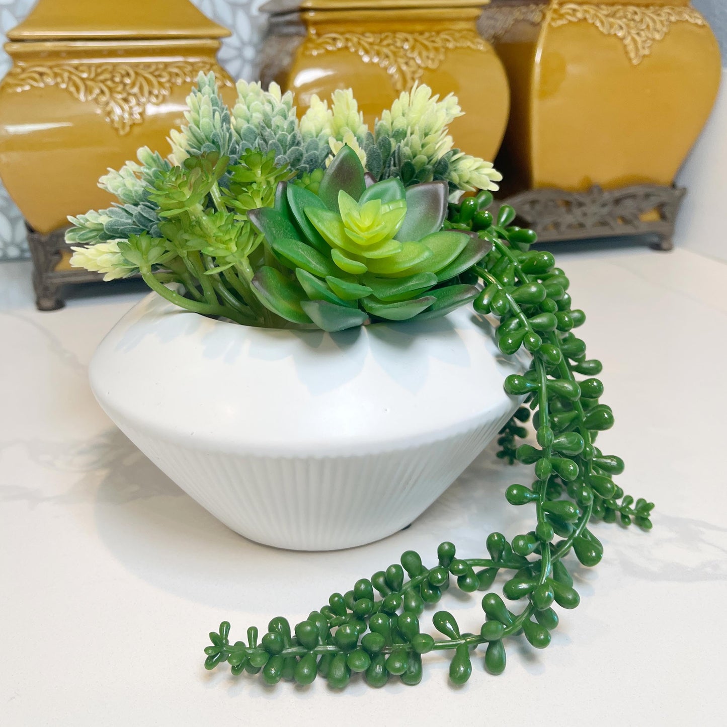 Admired by Nature 7.5" Ceramic Flower Planter Decorative Pot for Indoor Plant Succulent Home Décor, White