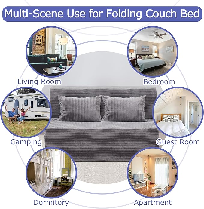 Folding Sofa Bed, 4 in 1 Convertible Sleeper Chair