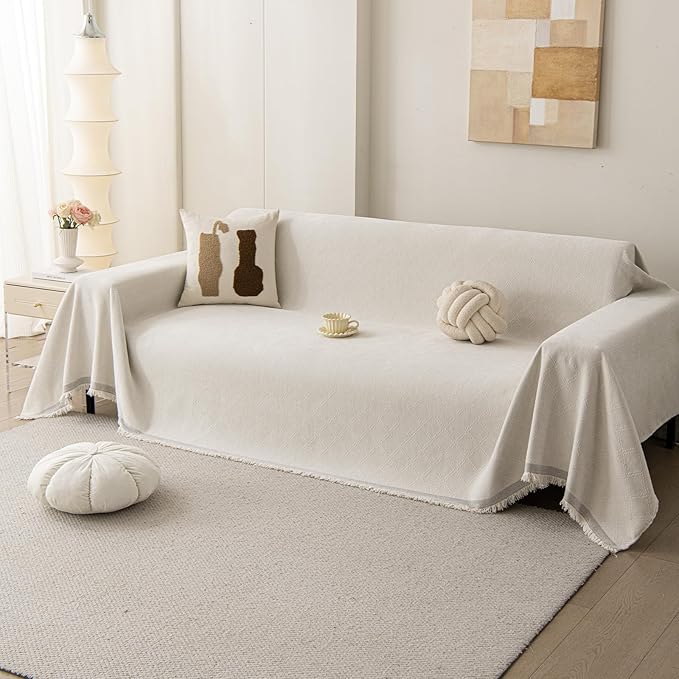 DREAMINGO Modern Chenille Couch Cover Blanket Washable Sofa Covers