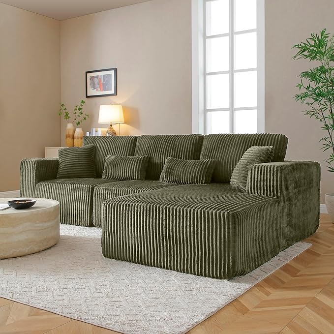 110" Cloud Sectional Couch, Modular Sectional Sofa