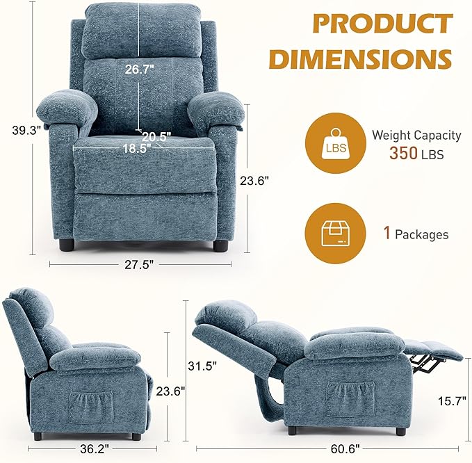 Korser Recliner Chair, Living Room Chairs
