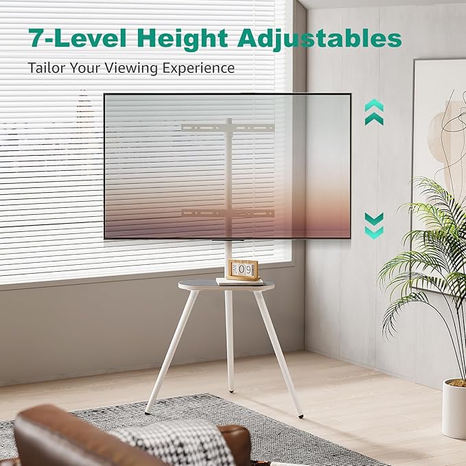 White Metal Tripod Easel TV Stand