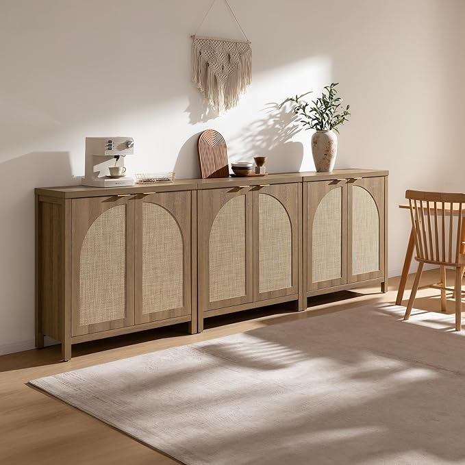 SICOTAS 68" W Rattan Sideboard Buffet Cabinet