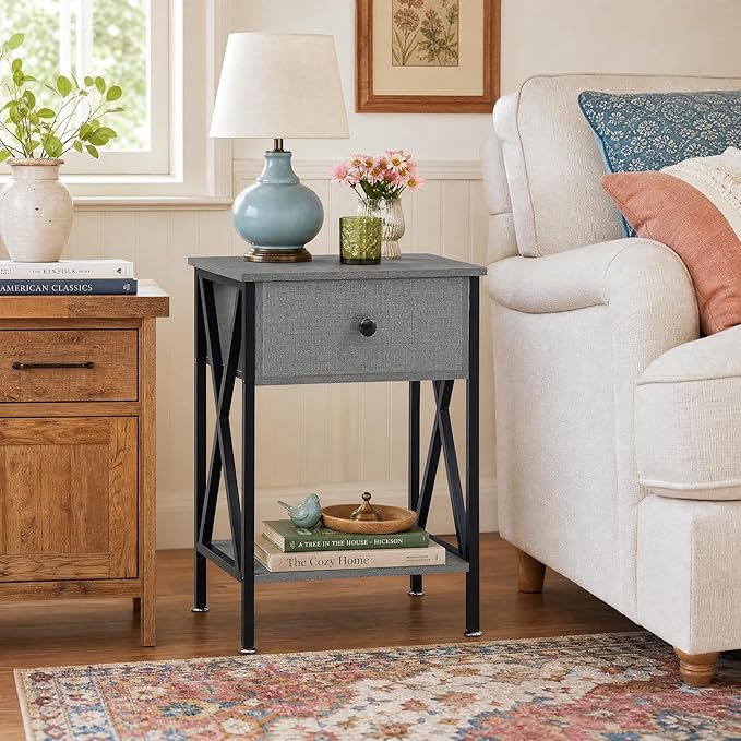 VECELO Nightstands Set of 2, Modern Bedside End Tables, Night Stands