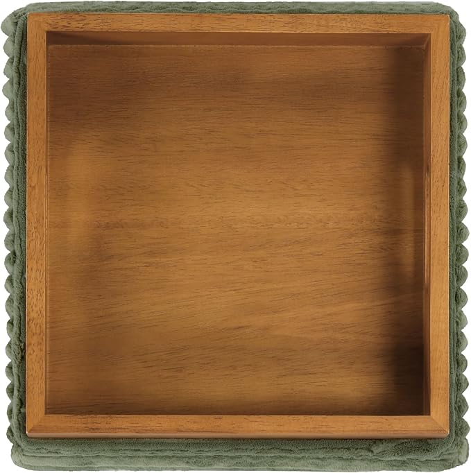 Furniture of America Lennox Modern Chenille 17-inch Square Storage Ottoman