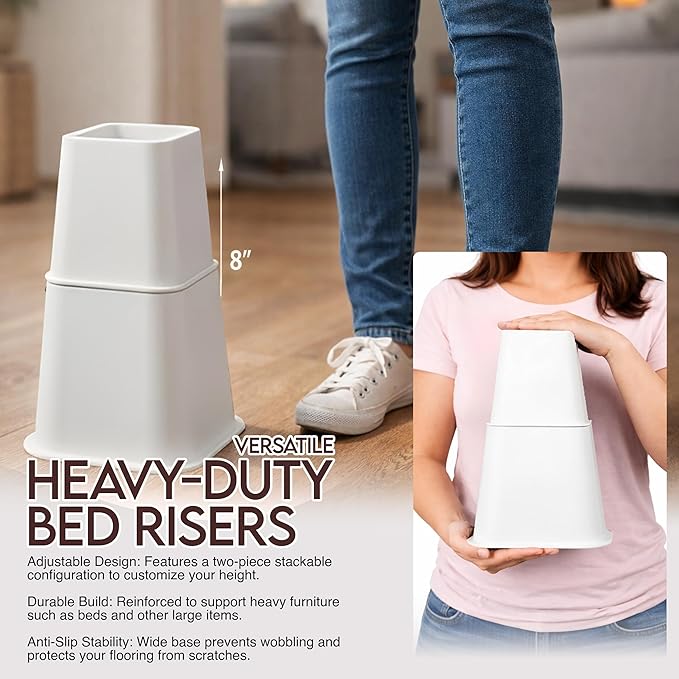 Utopia Bedding Bed Riser, 3 & 5 Inches Adjustable Furniture Risers