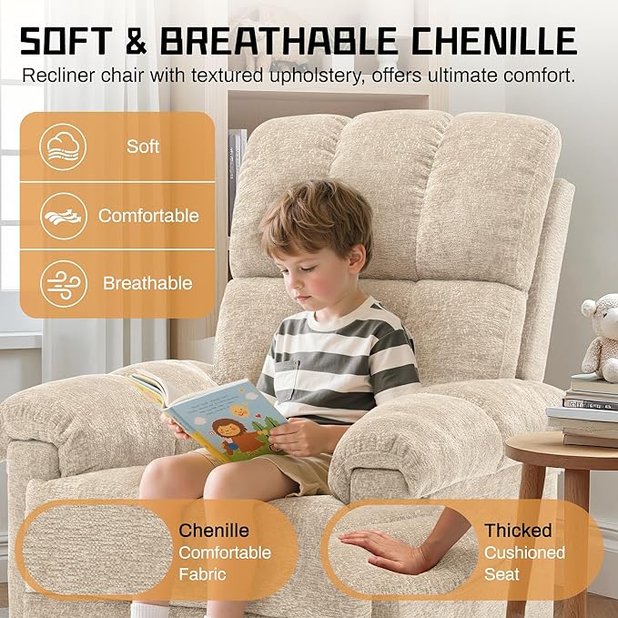 Korser Recliner Chair, Small Rocker Recliner Chair