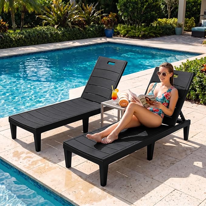 Greesum Outdoor Chaise Lounge Chairs Set of 2