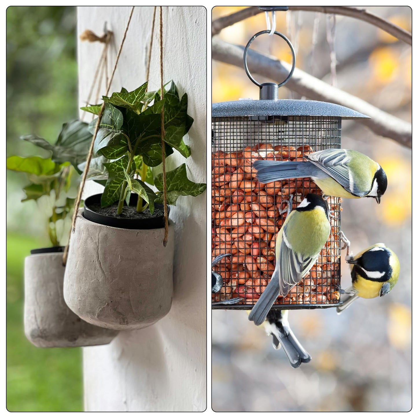 PATIKIL Plant Hanger, 6 Pcs Pulley Retractable Triangle Hanging Flower Basket Hook Indoor and Outdoor Plant Pots Holder, for Planters, Flower Basket, Wind Chimes, Bird Feeders, White