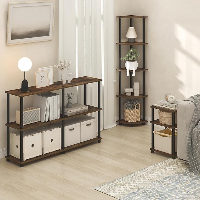Furinno Turn-N-Tube Side Table, 3-Tier End Table