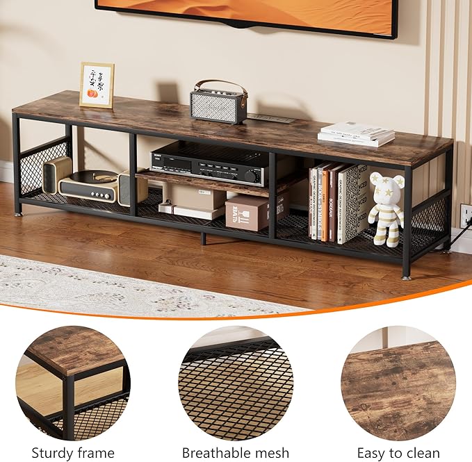 VECELO TV Stand with Power Outlets
