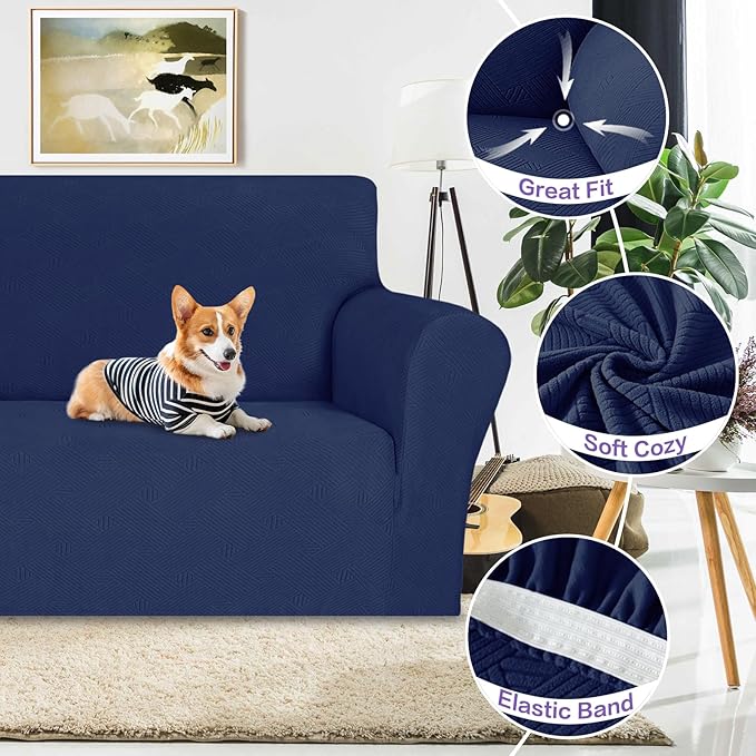 ZNSAYOTX Super Stretch Loveseat Covers, New Striped Love Seat Slipcover