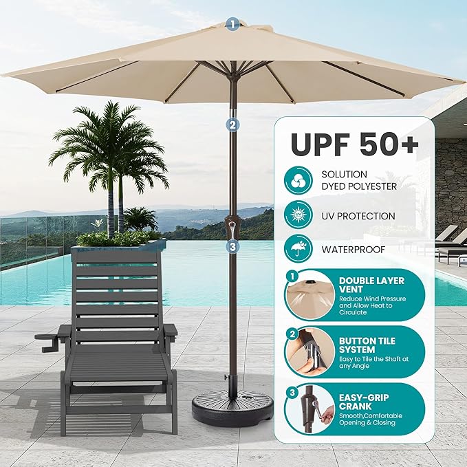 SERWALL Patio Chaise Lounge Chair Set of 2