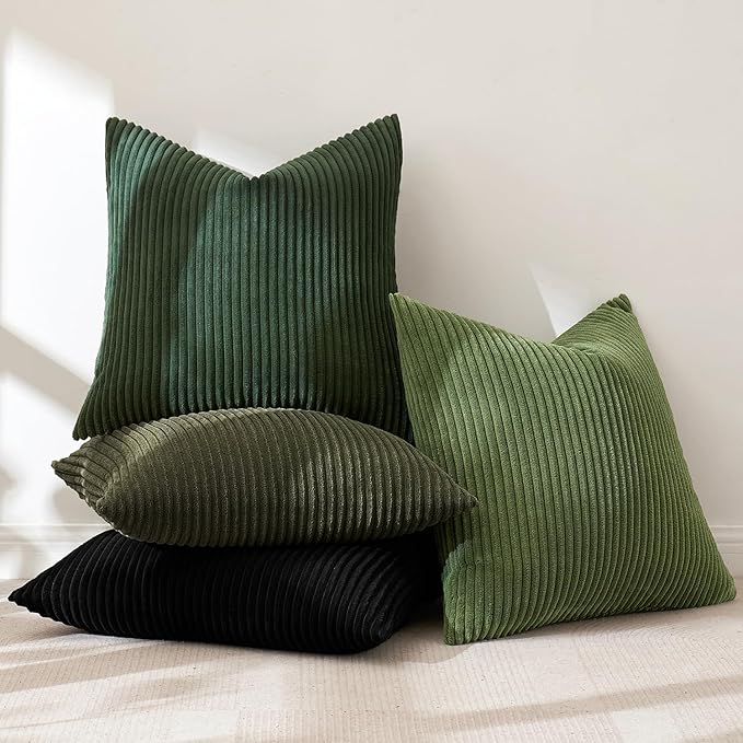 MIULEE Boho Farmhouse Throw Pillow Covers 18x18 Inch Set of 4 Mordern Neutral