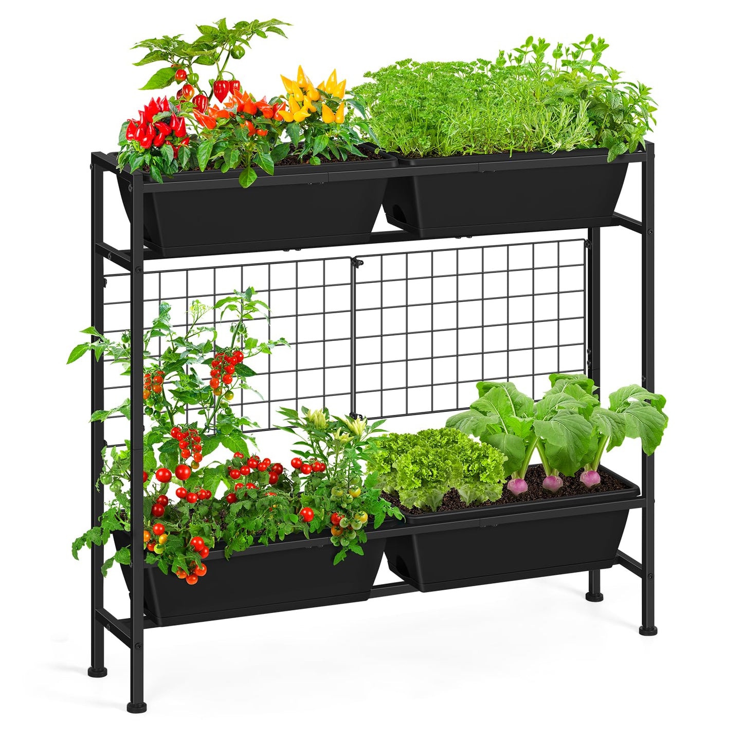OYEAL Railing Planter Box Raised Garden Bed 32" Tall Elevated Planter Boxes
