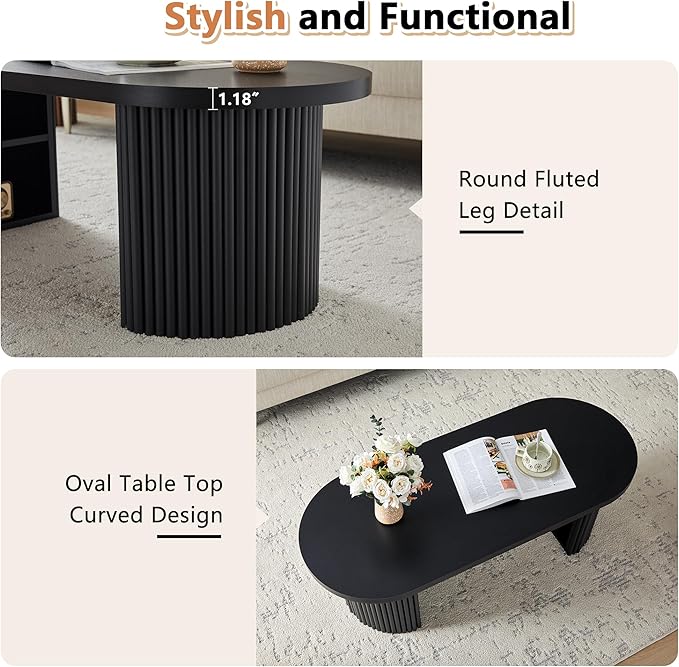 Oval Fluted Coffee Table