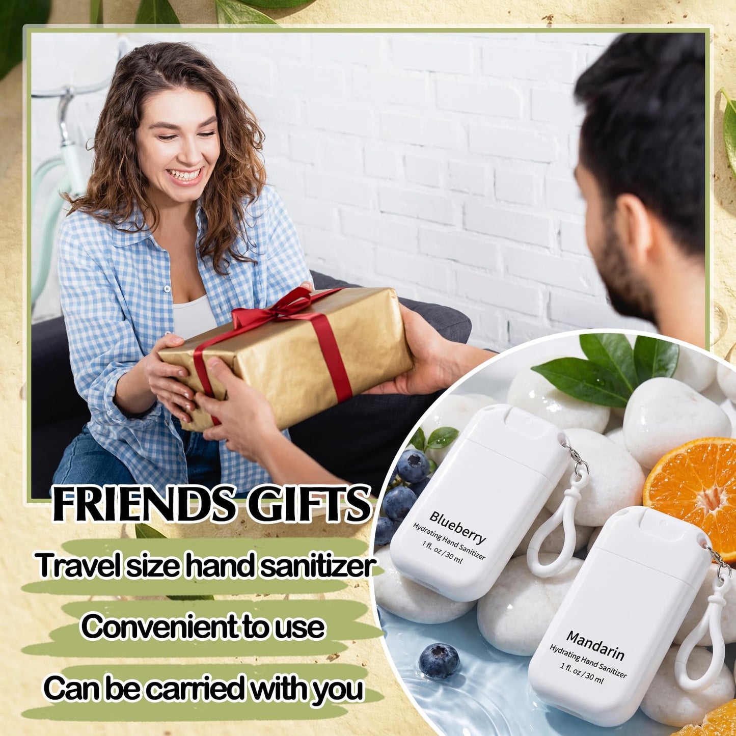 24 Pack Mini Hand Sanitizer Spray Keychain Thank You Hand Sanitizer Mist Travel Size Bulk Employee Appreciation Gift for Coworker Teacher Mother Scent Moisturizing Hydrating for Gym Purse Backpack