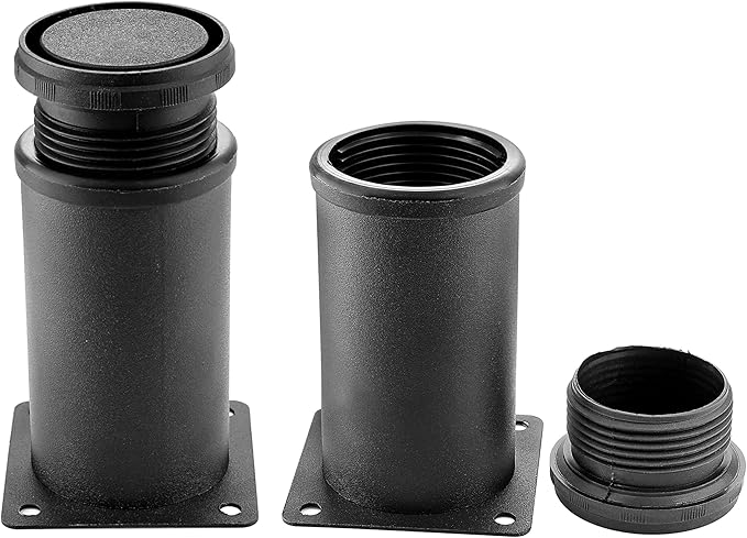 Set of 4 Stainless Steel Furniture Legs 4 Inch, Adjustable Round Cabinet Legs