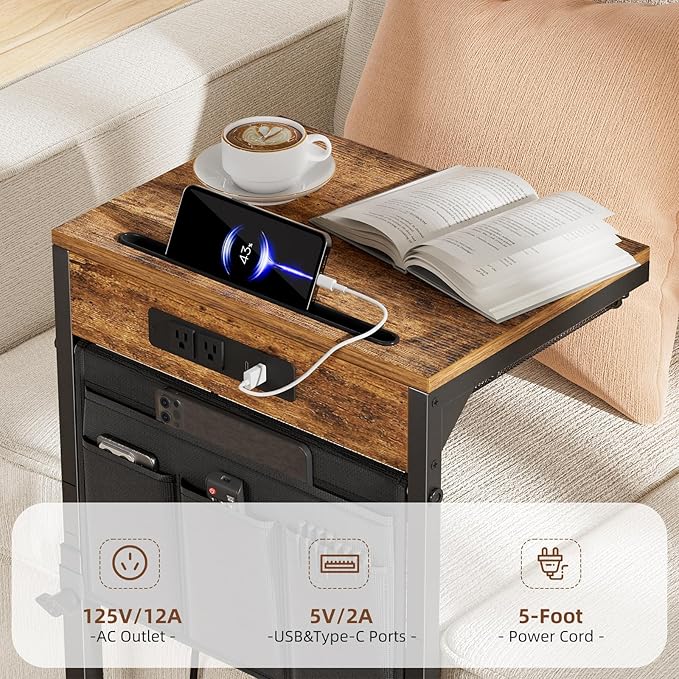 Simple Trending Side Table, C Shaped End Table