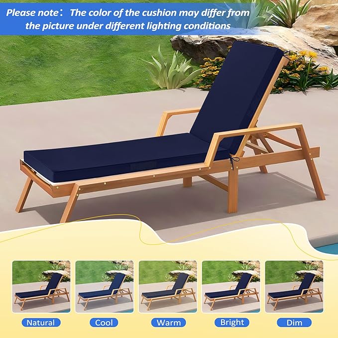 Basic Beyond Chaise Lounge Cushions Outdoor, 3-Layer Waterproof Outdoor