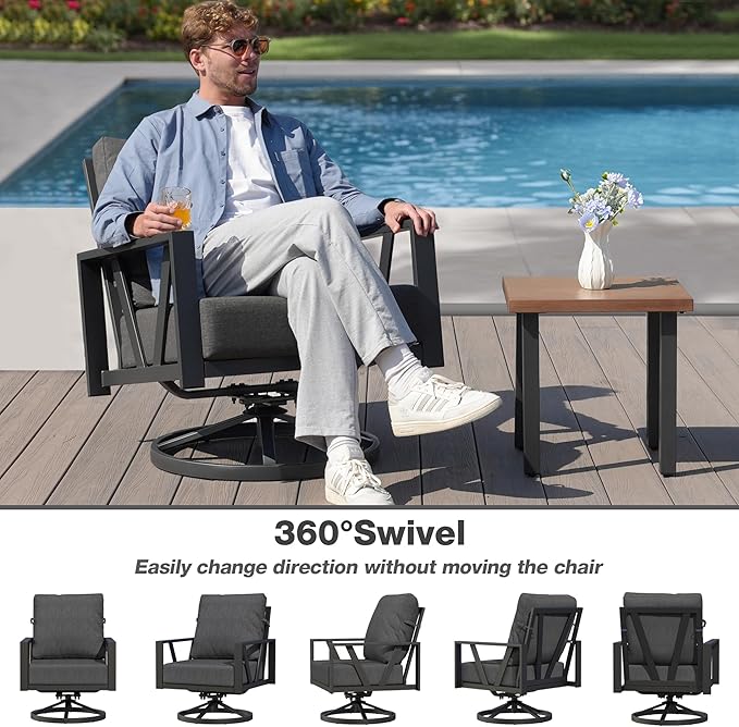 Outdoor Patio Swivel Rocking Chairs Set, Patio Porch Furniture