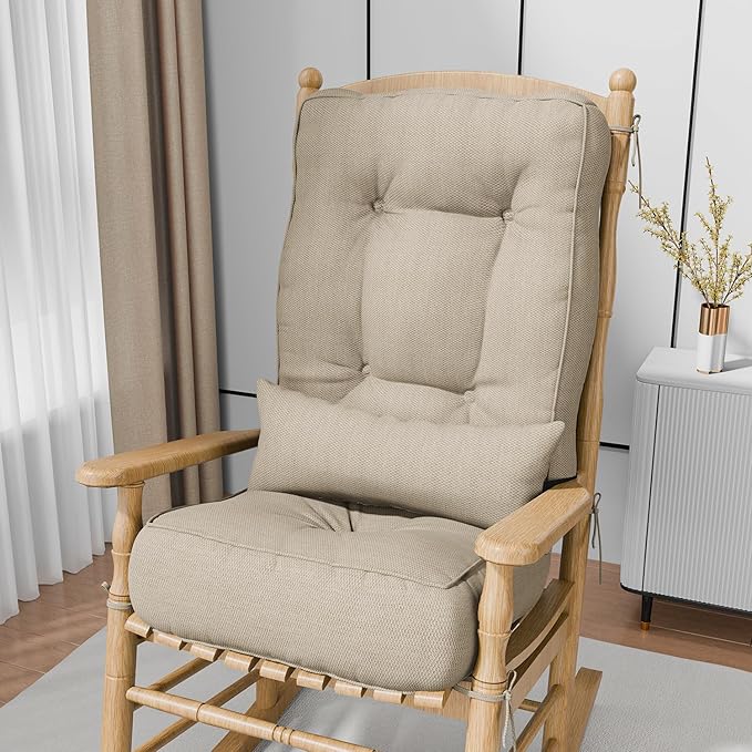 Rocking Chair Cushions with Pillow, Waterproof and Fade-Resistant Thicken