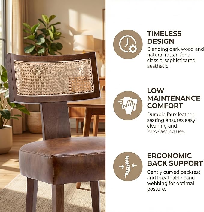 VESCASA Faux Leather Upholstered Dining Chairs