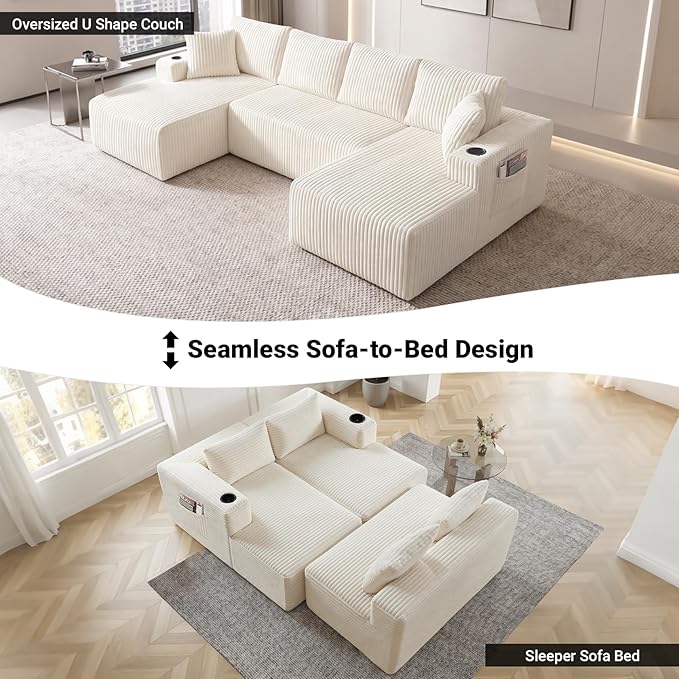 124" Oversized Sectional Couches