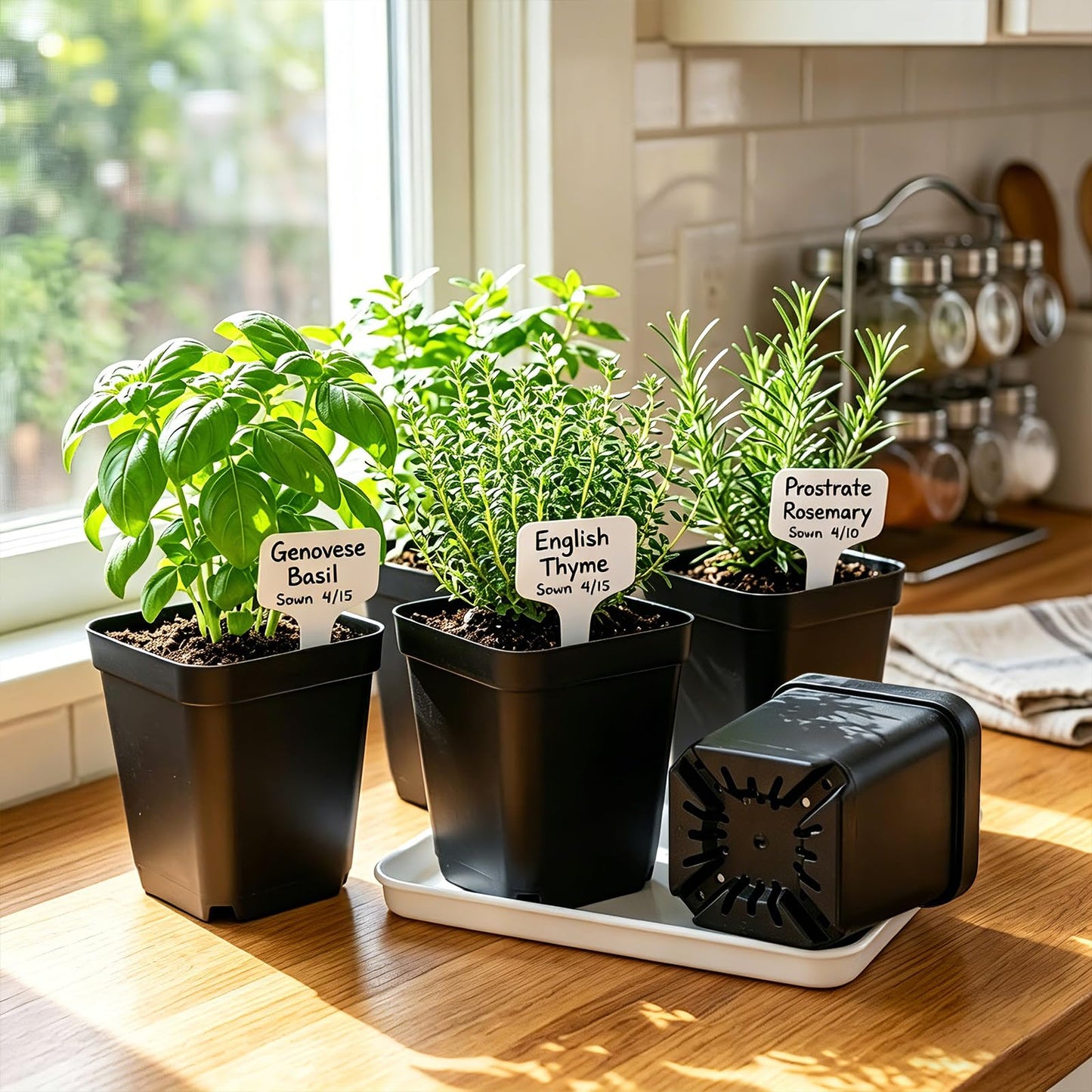 Yampahpa Nursery Pots for Plants, 4 inch Plant Pots, 60 Pack, Black