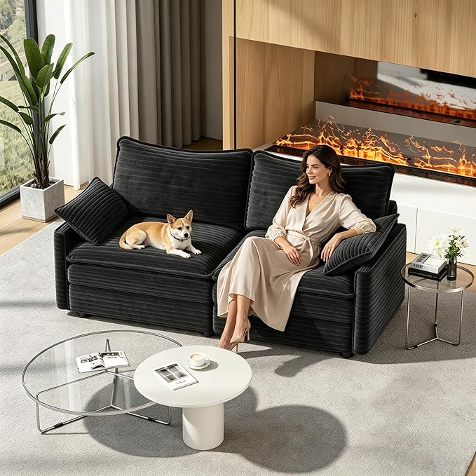 Vesgantti 74" Cloud Couch for Living Room, 2 Seaters Deep Seat Sectional