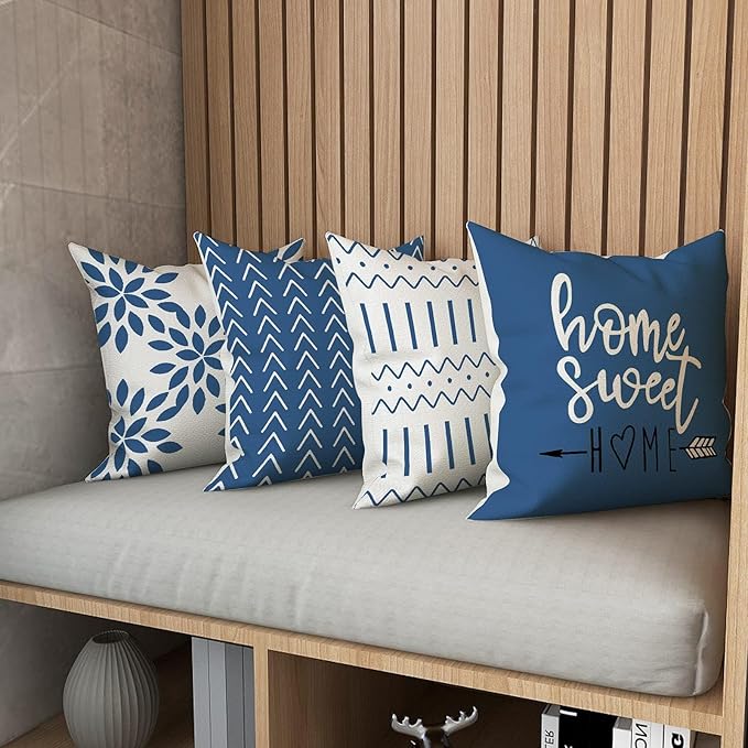 YCOLL Pillow Covers 20x20 Set of 4, Modern Sofa Throw Pillow Cover, Decorative