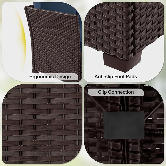 LOUVIXA 7 Pieces Patio Furniture Set, Outdoor Patio Furniture, Wicker
