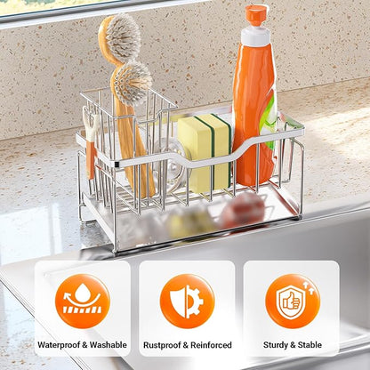 StorageRight Kitchen Sink Caddy Organizer, Rustproof Sponge Holder